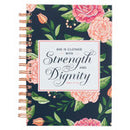 Strength and Dignity Pink Rose Large Wirebound Journal - Proverbs 31:25 - JLW172