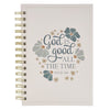 God Is Good Blue Blooms Spiral Journal - Psalm 34:8