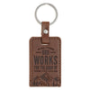 God Works for the Good Brown Faux Leather Keychain - Romans 8:28