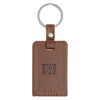 God Works for the Good Brown Faux Leather Keychain - Romans 8:28