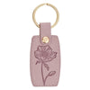 Be Joyful Dusty Mauve Faux Leather Keychain - 1 Thessalonians 5:16