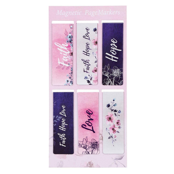 Faith Hope Love Magnetic Bookmark, Set of 6