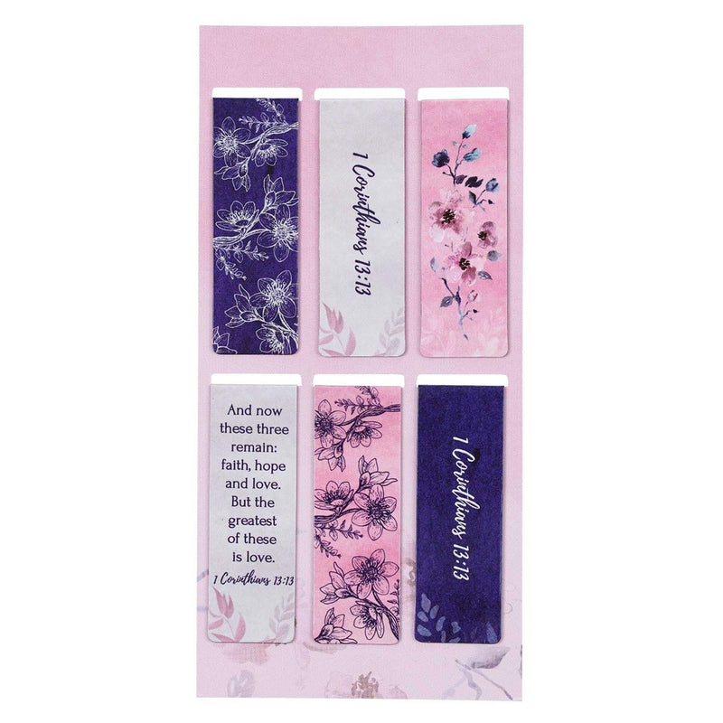 Faith Hope Love Magnetic Bookmark, Set of 6