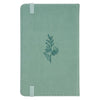 Faith Teal Floral Faux Leather Hardcover Notebook with Elastic Band Closure