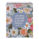 Things Above Blue Floral Spiral Notepad - Colossians 3:2