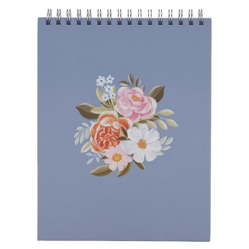 Things Above Blue Floral Spiral Notepad - Colossians 3:2