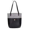 Bible Tote Love Never Fails Two-tone Black and Heather Gray - 1 Cor 13:8