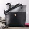 Bible Tote Love Never Fails Two-tone Black and Heather Gray - 1 Cor 13:8