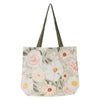 Bible Tote He Restores My Soul, Green Floral Garden - Psalm 23:3