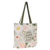 Bible Tote He Restores My Soul, Green Floral Garden - Psalm 23:3