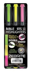 Zebrite Bible Highlighters, 3 pack