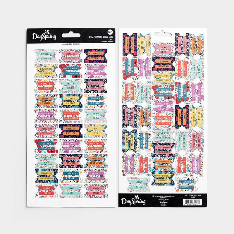 Bible Indexing Tabs, Ditzy Floral Pattern
