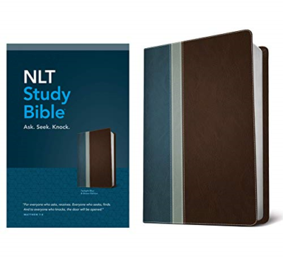 NLT Study Bible, Blue/Brown