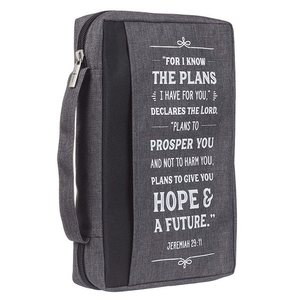 I Know the Plans Value Bible Cover, Gray, Large