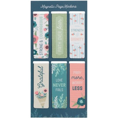 Floral Garden Magnetic Bookmark, Set of 6 MGB067