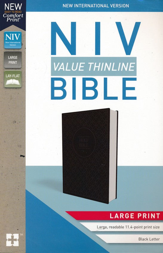 NIV Large Print Value Thinline Bible, Black