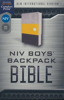 NIV Compact Boys' Backpack Bible, Yellow & Gray