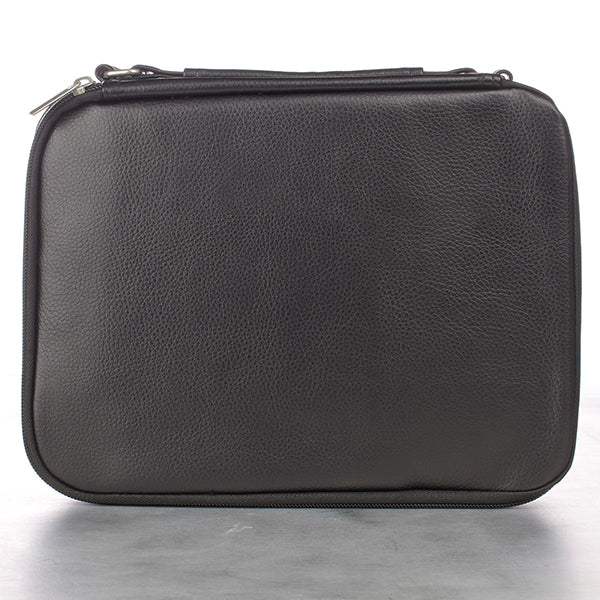 Two-fold Black Faux Leather Organizer Bible Cover, Large