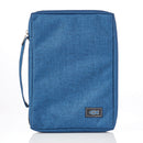 Fish Applique, Canvas Bible Cover, Navy, Medium BBM618