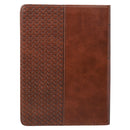Be Strong & Courageous Journal, LuxLeather, Brown JL213