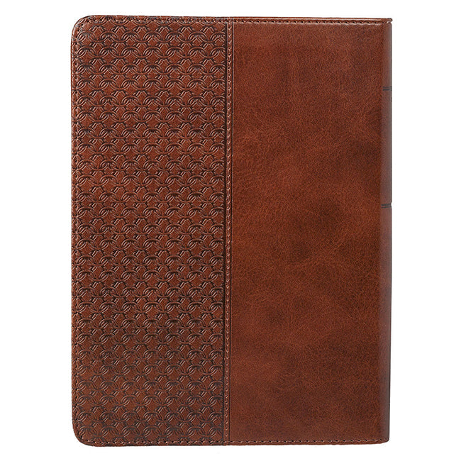 Be Strong & Courageous Journal, LuxLeather, Brown JL213