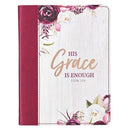 His Grace is Enough Handy-Sized Journal, White Floral