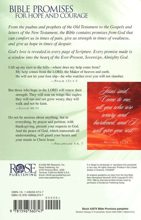 Bible Promises for Hope and Courage, Pamphlet