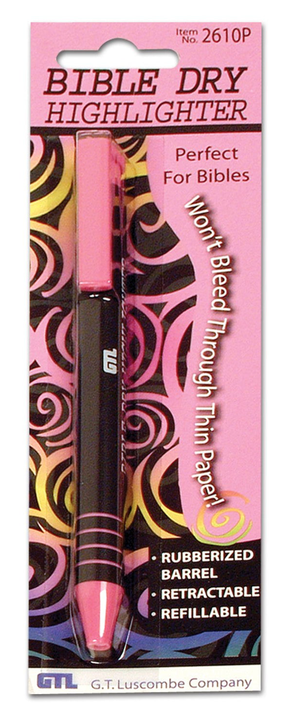 Bible Dry Highlighter - Pink Carded