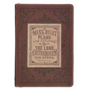 Man's Heart Zipper Journal, Brown JL383