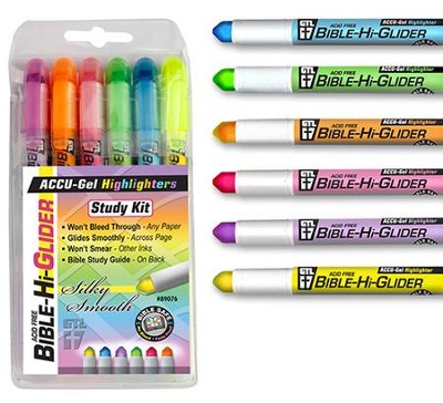 Gel Bible Highlighters, Pack of 6