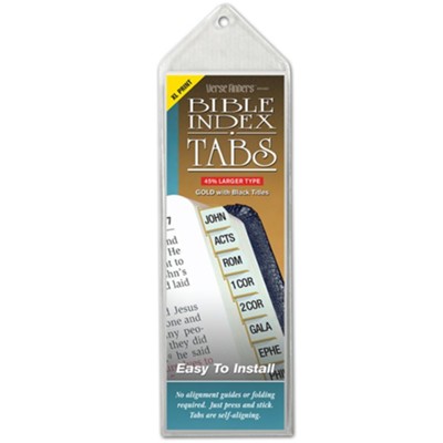 Verse Finders Horizontal Slim Pack Bible Tabs, XL Print, Gold