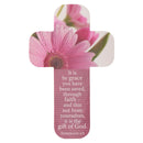 Grace Pink Daisy Paper Cross Bookmark - Ephesians 2:8