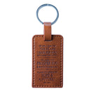 I Know the Plans Brown Faux Leather Key Ring - Jeremiah 29:11
